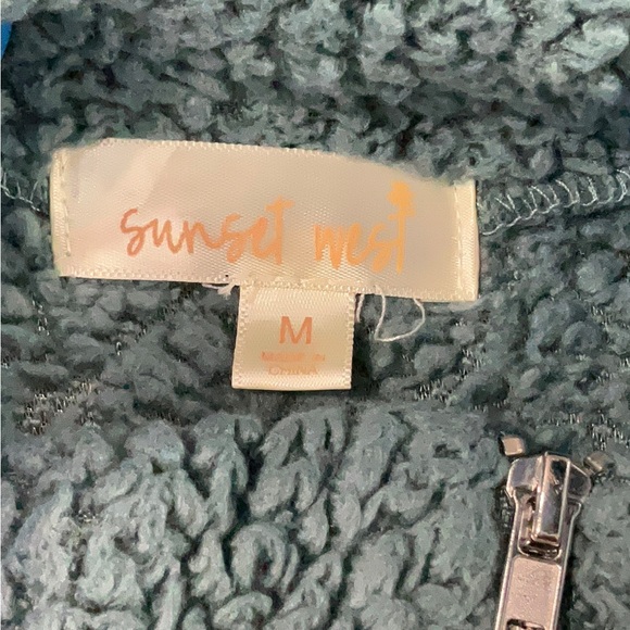 Women's Teal Cropped Fleece Pullover Jacket - Picture 3 of 4